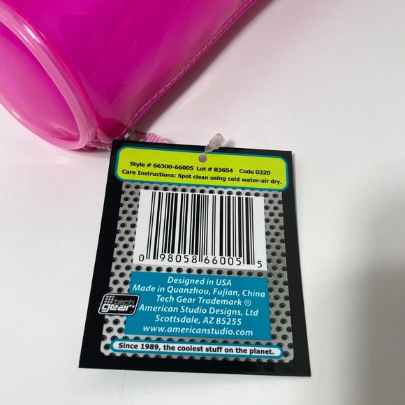 5 Pink Makeup Bag Pencil Case Zipper Organizer Tube - Picture 7 of 9